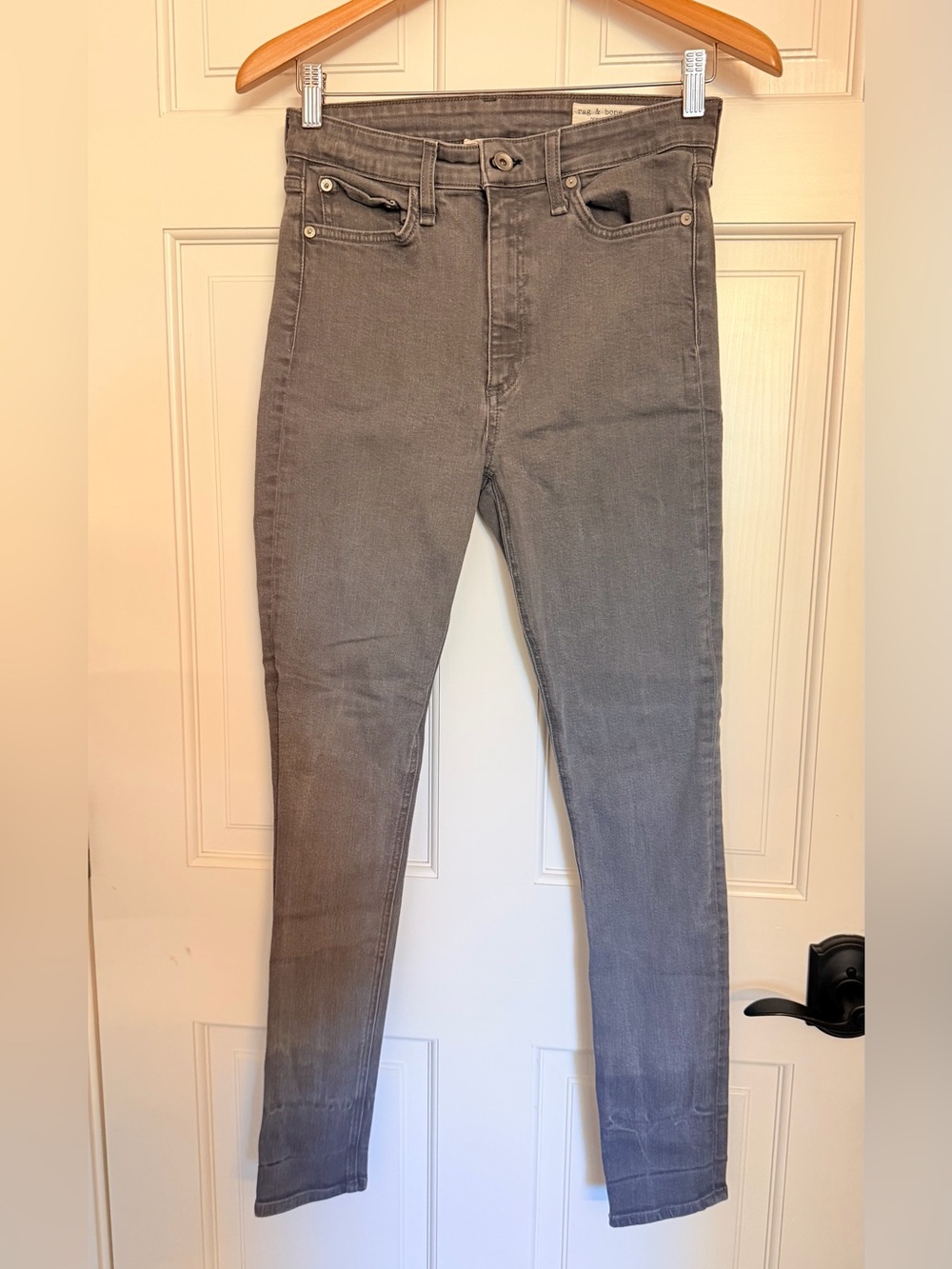 rag & bone Gray Denim High-Rise Jeans